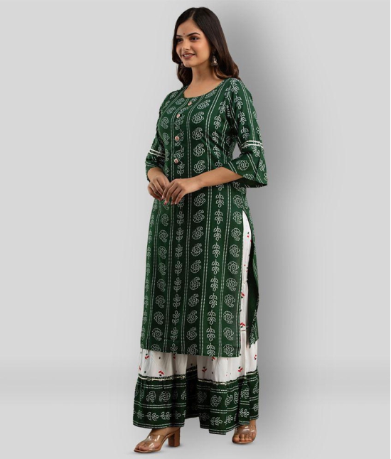 Lee Moda - Olive Straight Rayon Women's Stitched Salwar Suit ( Pack of 1 ) - M