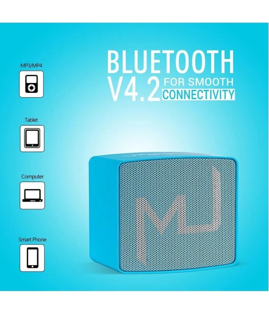 Macjack Wave 120 3 W Bluetooth Speaker Bluetooth v5.0 with Call function,3D Bass Playback Time 10 hrs Blue - Blue