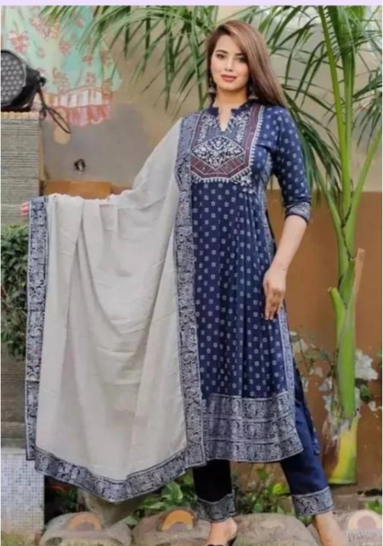 Printed Kurta, Trouser/Pant & Dupatta Set