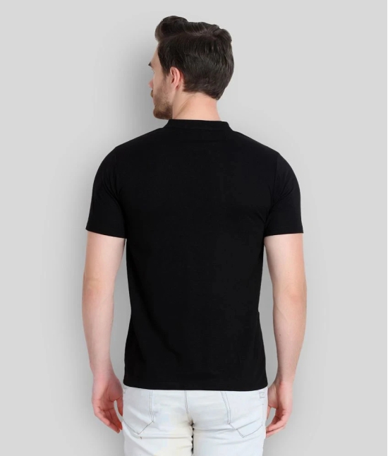 Glito - Black Cotton Blend Regular Fit Mens T-Shirt ( Pack of 1 ) - None