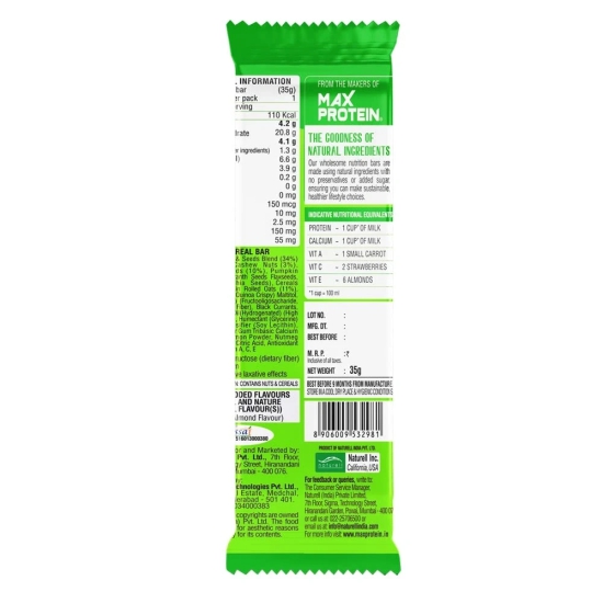 Ritebite Max Protein 480 G, Pack Of 12 (Flavour - NUTS AND SEEDS) by Total Sporting And Fitness Solutions Pvt Ltd