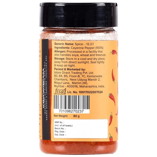 Urban Platter Cayenne Pepper Powder, 80g [Spicy & Smoky Pepper Powder]