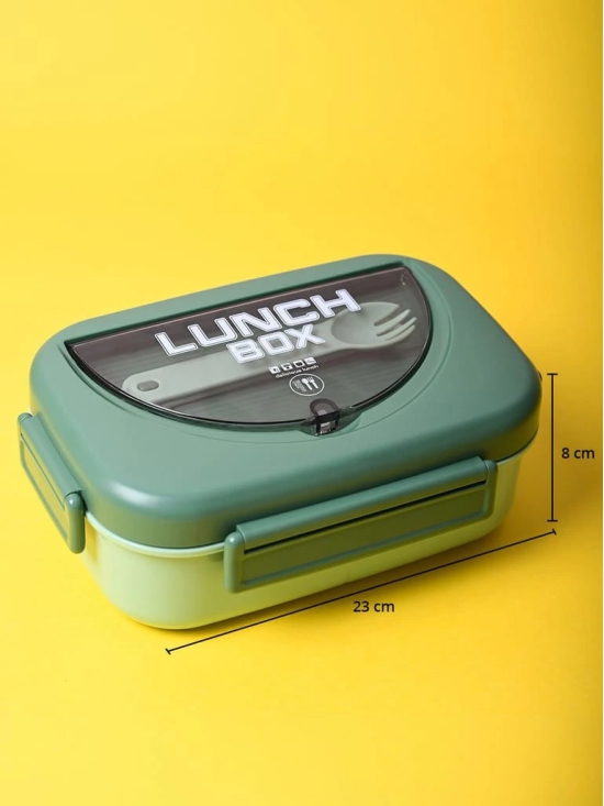 Fresh Green Lunch Set: 1 Spoon, 1 Fork & 1 Box