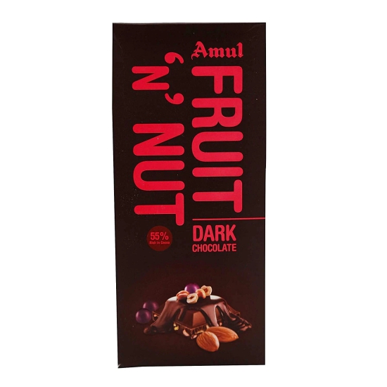 Amul Dark Chocolate Bar Fruit N Nut, 150 G