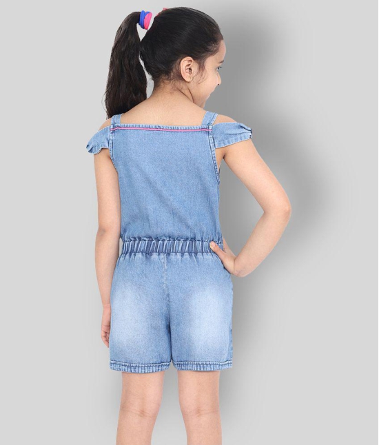 Naughty Ninos - Blue Denim Girls Jumpsuit ( Pack of 1 ) - None