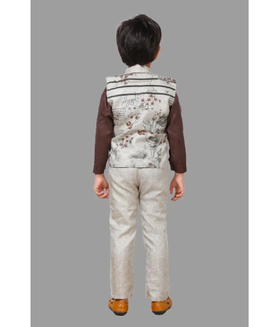 DKGF Fashion - Brown Cotton Blend Boys Shirt & Pants ( Pack of 1 ) - None