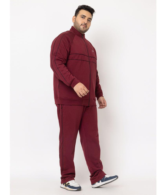 YHA - Maroon Fleece Regular Fit Mens Tracksuit ( Pack of 1 ) - None