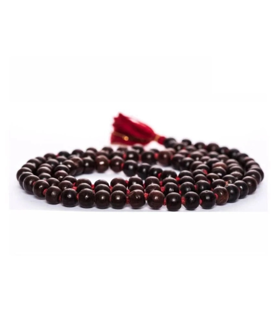 Red Sandalwood Mala (7mm, Beads 108+1) with Gaumukhi