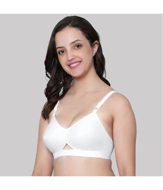 AIMLY White Cotton Non Padded Womens Everyday Bra ( Pack of 6 ) - None