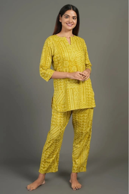 Women's Blue Jaipuri Print Cotton Kurta and Pant Loungewear Set