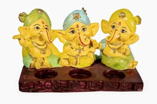 Unique International Deepak Ganesh Polyresin Statue