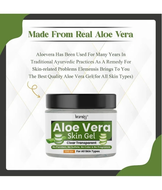 KURAIY Aloe Vera Skin Brightening & Shining Pimple Free Face Gel for All Skin Types 100g Pack of 2