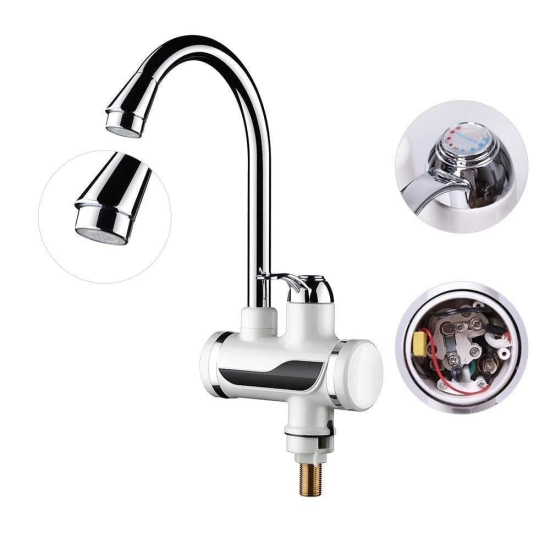 Uttamrobotics Electric Hot Water Heater Faucet Kitchen And Bathroom Heating Dispenser Tap Digital Temperature With Display