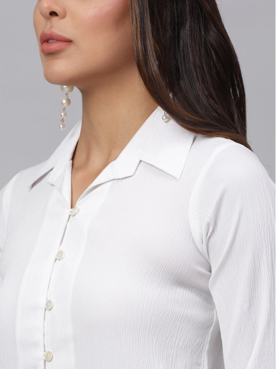 Women White Solid Shirt-XL / White