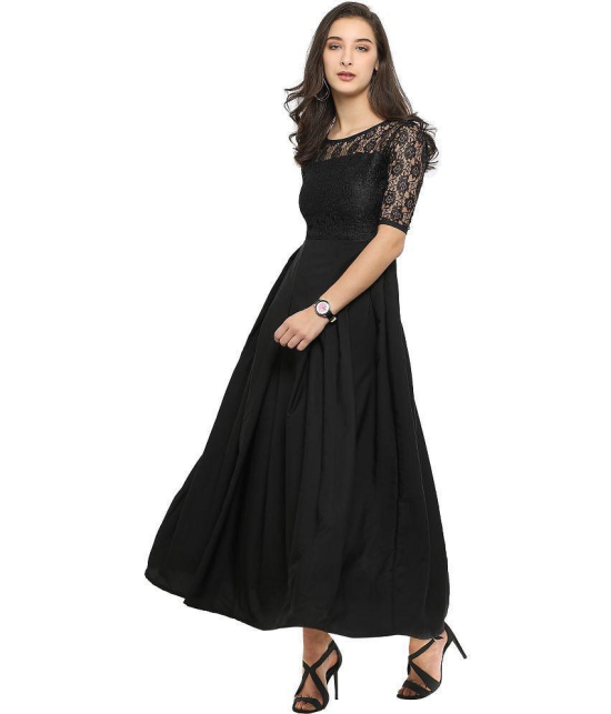 Sheetal associates - Black Crepe Women's Gown ( Pack of 1 ) - None