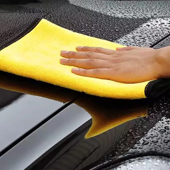 Uttamrobotics Microfibre Car Cloth (60x30 cm + 30x30 cm) ,Thick Plush Lint & Streak-Free Multipurpose Double-Sided Cloths Automotive Towels for Car Bike Cleaning Polishing Washing & Detailing (Pack of 2)