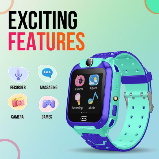 Melbon® 2G Sim Card SmartWatch for Kids, LBS Location Tracking, Voice Message, Cameras, 2G Voice Calling & Message, SOS, Geo-Fencing, Games - Perfect for Child Safety and Entertainment (Blue)