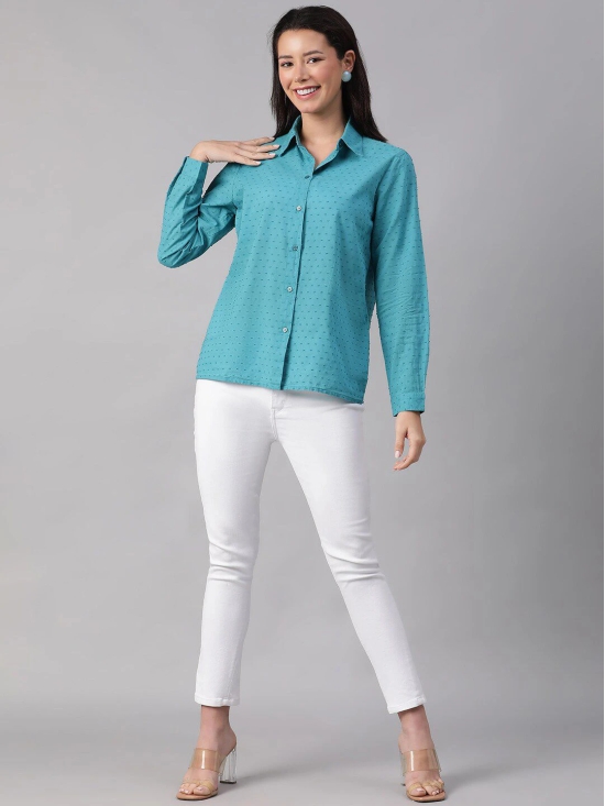 Oxolloxo Comfort Self Design Cotton Casual Shirt