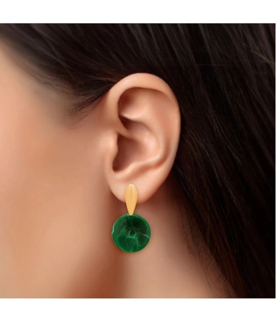 LUV FASHION Green Chandelier Earrings ( Pack of 1 ) - Green