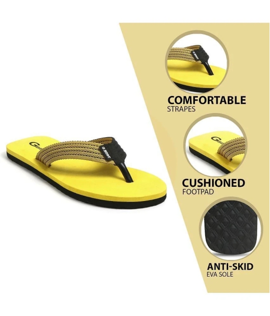 G Best Yellow Mens Thong Flip Flop - None