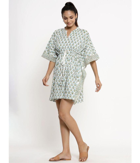 KIPEK - White Cotton Womens Nightwear Kaftan ( Pack of 1 ) - None