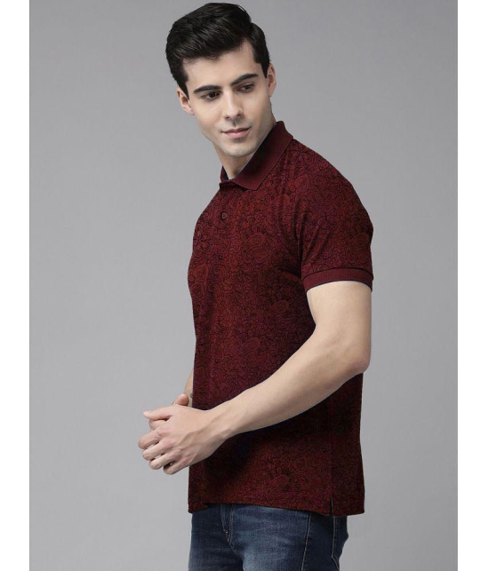 ADORATE - Maroon Cotton Blend Regular Fit Mens Polo T Shirt ( Pack of 1 ) - None