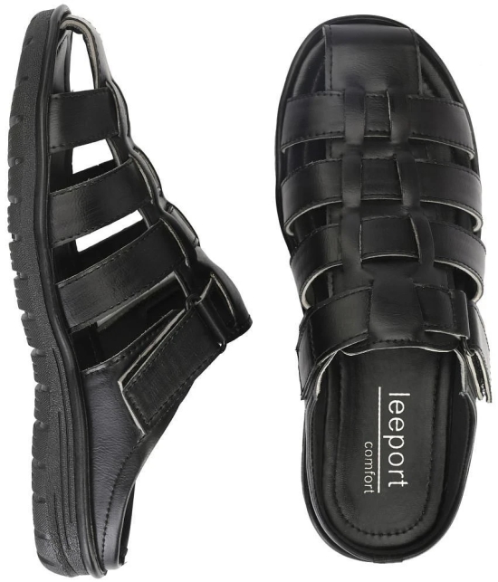 Leeport - Black Mens Sandals - None