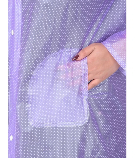 Dollar Polyester Long Raincoat - Purple - None