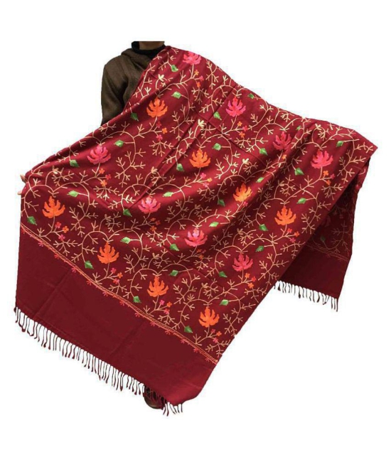 Kashmiri Shawl Maroon Ari Embroidery Shawl