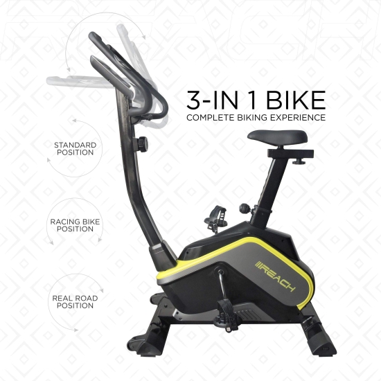 Reach B-400 Magnetic Exercise Cycle, 8 kg Flywheel, Adjustable Handles, Electro Magnetic Resistance, Suitable for All Ages.-Reach B-400 Magnetic Exercise Cycle: 8 kg Flywheel, Adjustable Handles,