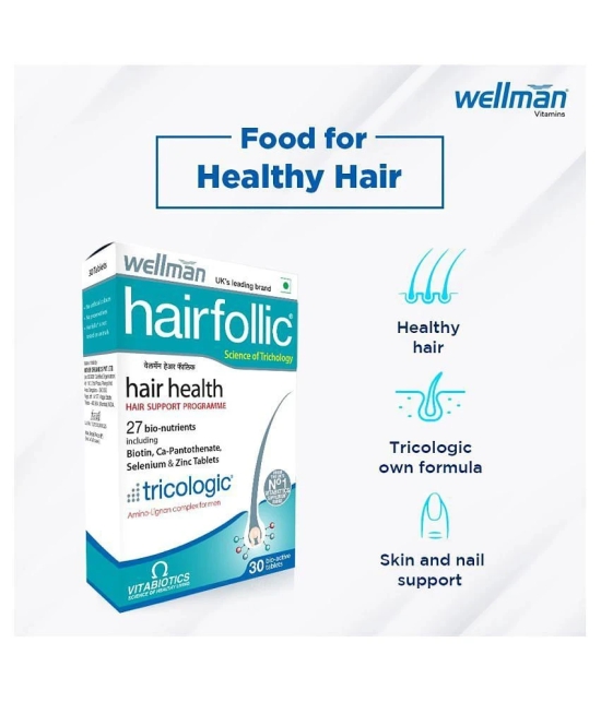 Wellman Hairfollic hair supplement 30 no.s Multivitamins Tablets