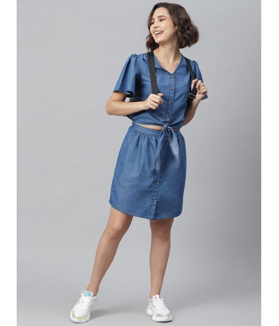 StyleStone Denim Blue Shirt Dress - Single - S