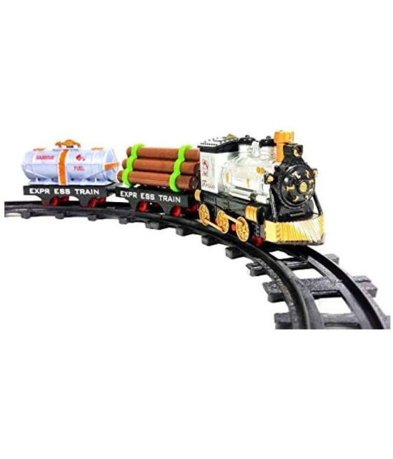 Zyamalox Toy train for kids Premium Toy Train Set with 11 Tracks for Kids | Battery Operated, Sound, and Lights Included