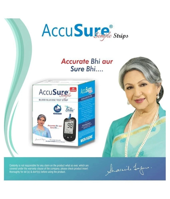 AccuSure Simple Blood Glucose Test Strip25 Strips