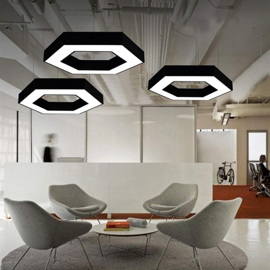 Hdc LED Hollow Hexagonal Office Led Pendant Hanging Lamp