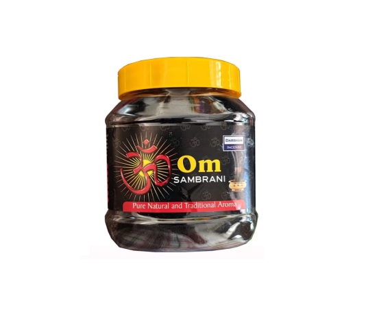 DARSHAN INCENSE- OM SAMBRANI Sticks JAR 200G (Pack of 3)