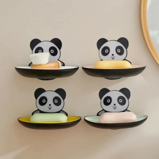 Panda-Shaped Self-Draining Wall-Mounted Soap Dish (Adhesive, Waterproof)-Default Title / white