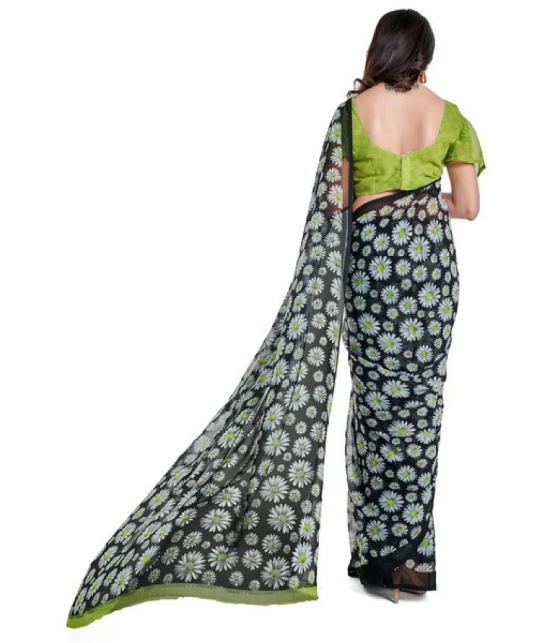 Sitanjali Green Georgette Saree - Single - Green