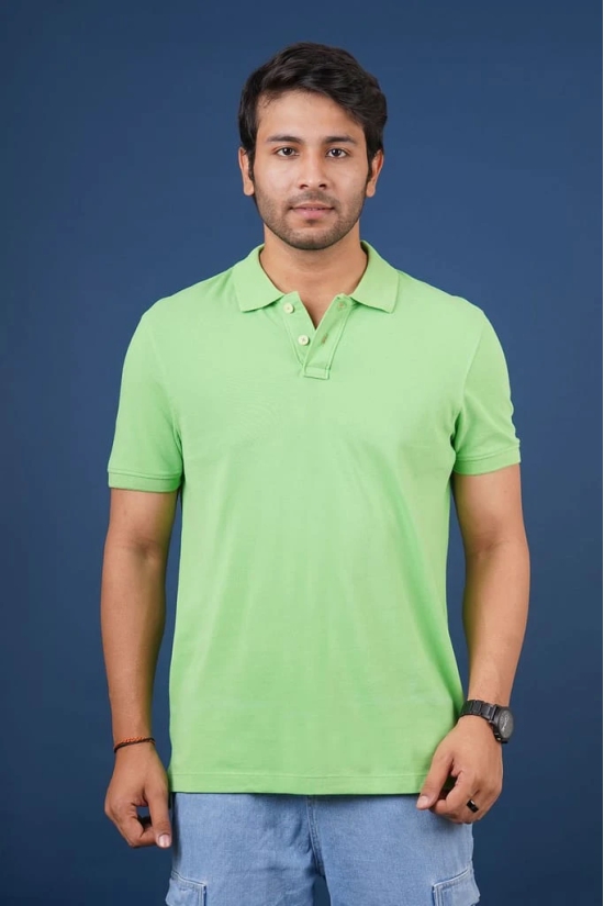 Men's  Lt.Green Solid Polo T-Shirt