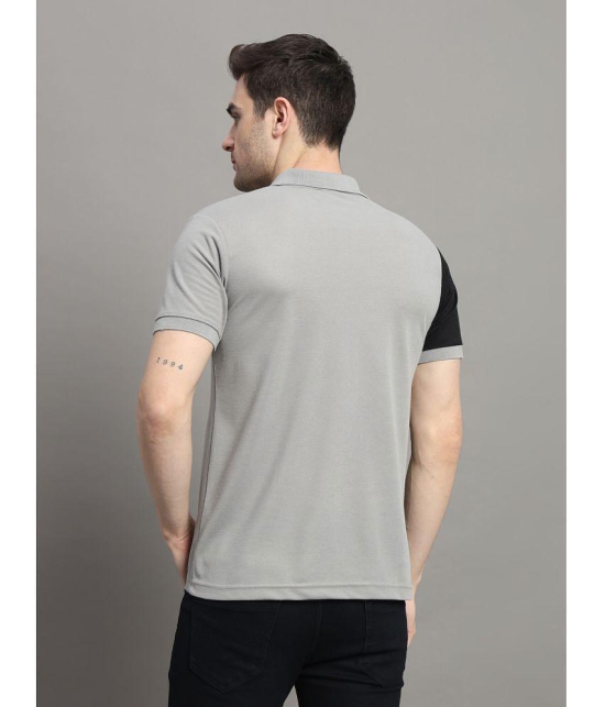 MXN Cotton Blend Regular Fit Colorblock Half Sleeves Mens Polo T Shirt - Grey ( Pack of 1 ) - None