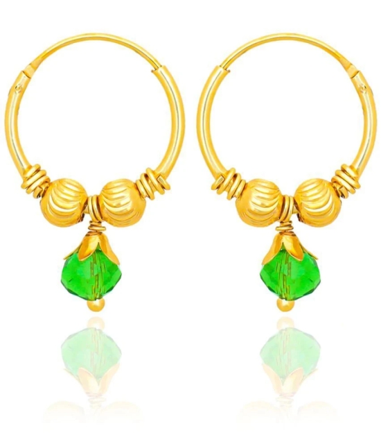 LUV FASHION Light Green Hoops Earrings ( Pack of 1 ) - Light Green