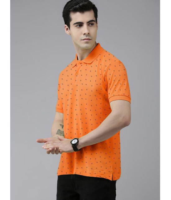 ADORATE - Orange Cotton Blend Regular Fit Mens Polo T Shirt ( Pack of 1 ) - None