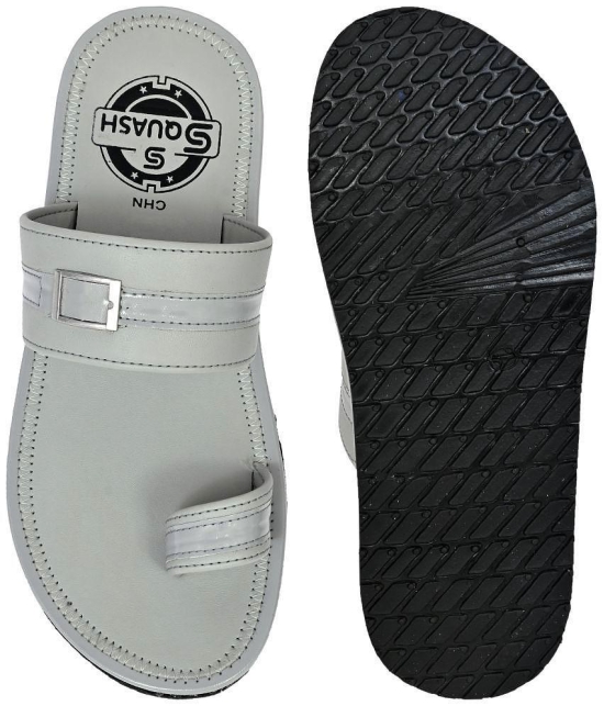 Squash Grey Mens Leather Slipper - None