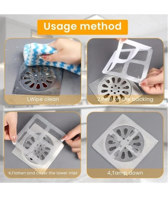 Disposable Shower Drain Hair Catcher, Drain Hair Catcher Waterproof Mesh Stickers for Bathroom Accessories, Apartment Essentials for Kitchen, Sink, Bathtub (4 X 4) pack-20