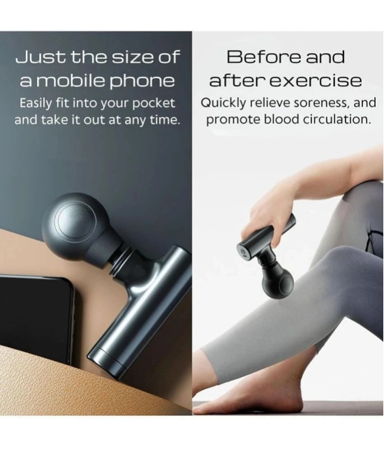 DHSMART Mini Massage Gun: Black Metal Polish Block Vibrator, Full Body Massager Pain & Relaxation 1 no.s