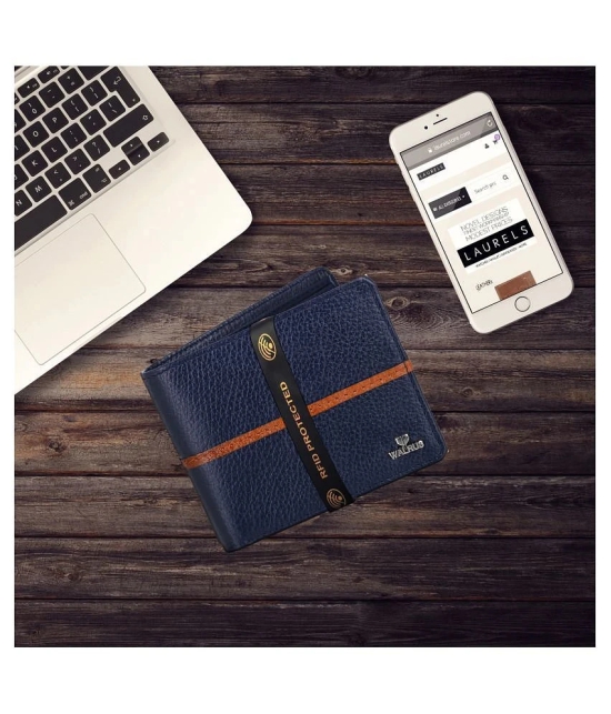 Walrus PU Blue Casual Regular Wallet