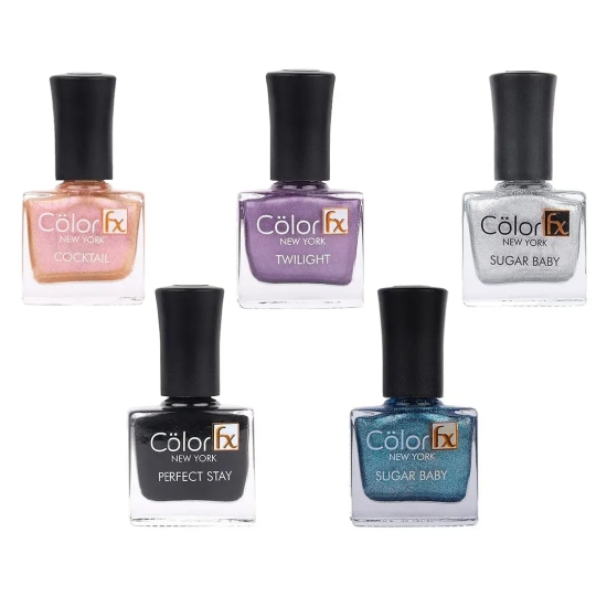 Color Fx New York Long Lasting Nail Polish Gel Like Finish, Galaxy Collection Pack of 5