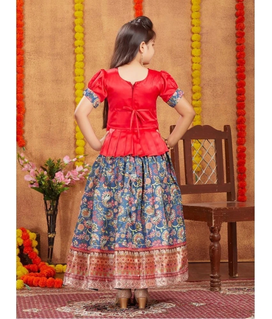 Aarika Red Silk Girls Lehenga Skirt ( Pack of 1 ) - None