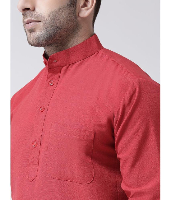 KLOSET By RIAG - Red Cotton Men's Shirt Style Kurta ( Pack of 1 ) - None