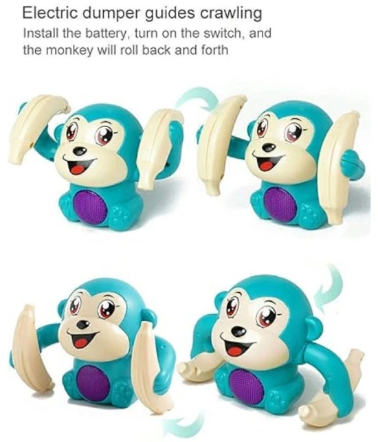 Sevriza™ Dancing and Spinning Rolling Doll Tumble Monkey Toy Voice Control Banana Monkey with Musical Toy for Kids (Multi Color)